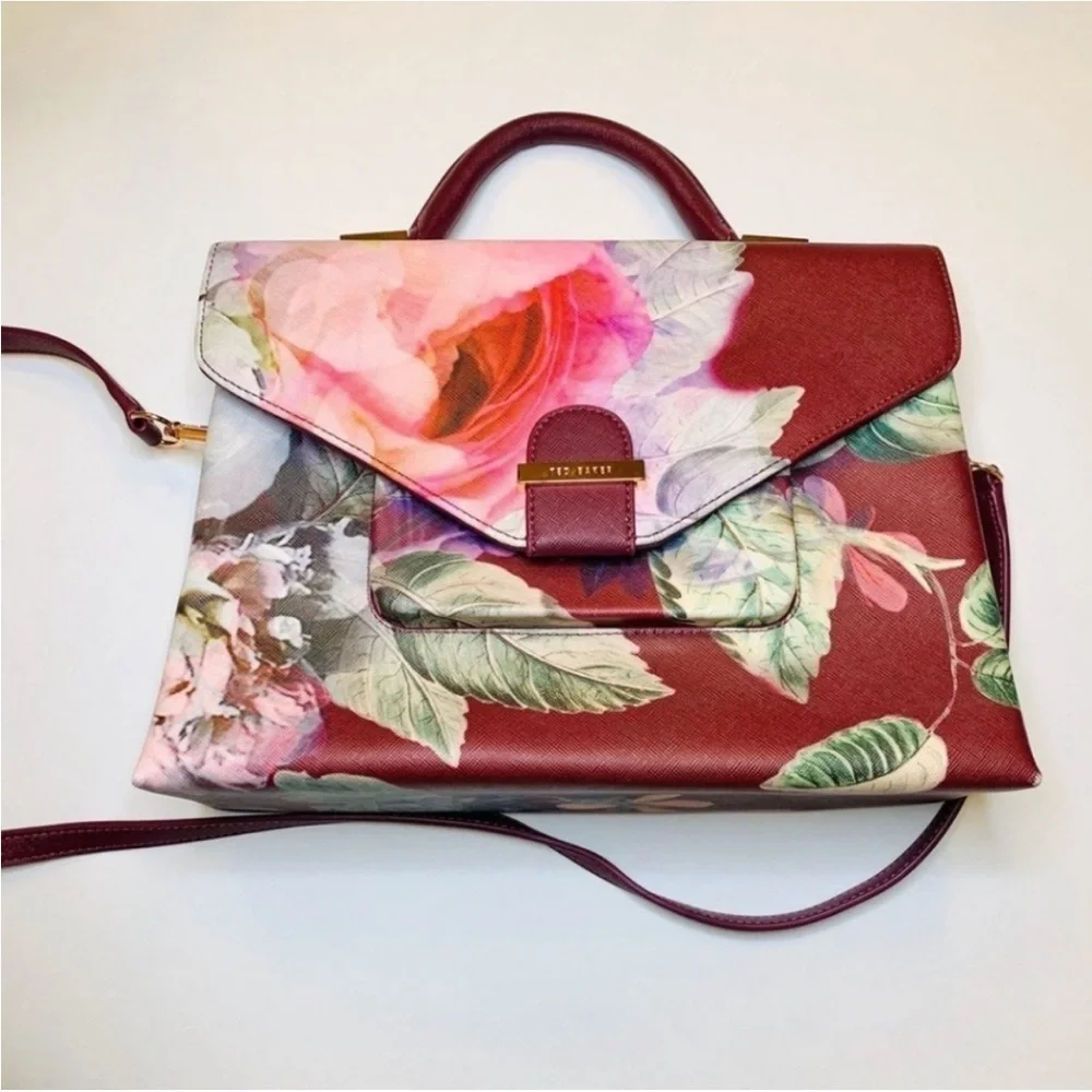 Ted Baker London Floral Burgundy Satchel